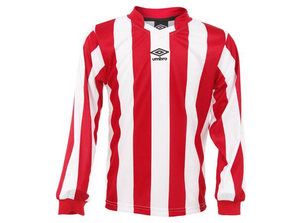 UMBRO Certi Strip Jsy LS Hvit/Rød XXL Stripet teknisk spillertrøye 